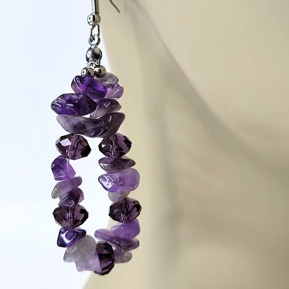 Amethyst hued Chip Light Earrings - Picture 2 of 6